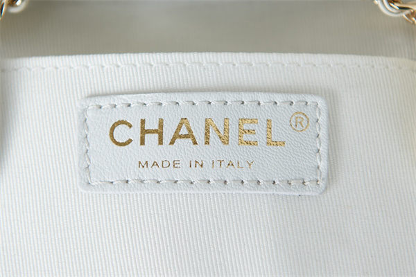 Cha.nel Duma Backpack Lambskin Gold Tone Metal White AS2908