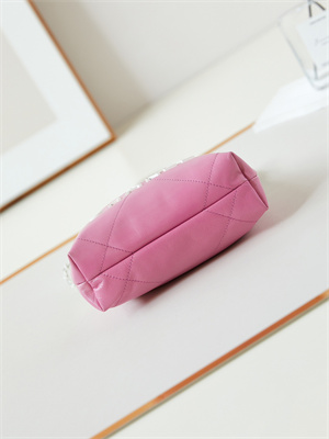 Cha.nel 22 Mini Handbag Shiny Calfskin Gradient White/Pink AS3980