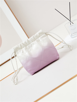 Cha.nel 22 Mini Handbag Shiny Calfskin Gradient White/Purple AS3980