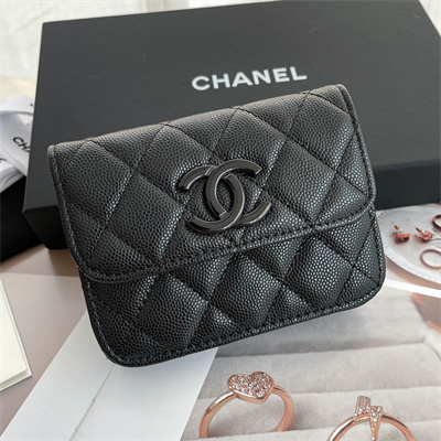 Chanel Belt bag Grained Calfskin Black Tone Metal Black A81088