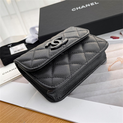 Chanel Belt bag Grained Calfskin Black Tone Metal Black A81088