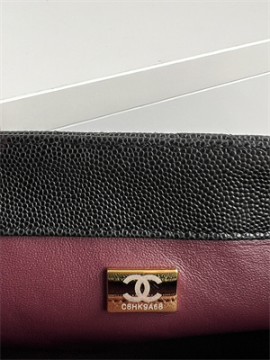 Cha.nel Small Coco Handle Bag Grained Calfskin Lt Gold Metal Black/Burgundy A92990