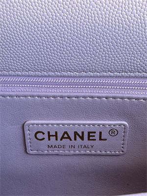 Cha.nel Small Coco Handle Bag Grained Calfskin Lt Gold Metal Purple A92990