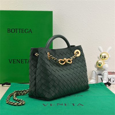 BV Small Andiamo Top handle bag With Chain Lambskin Leather Raintree