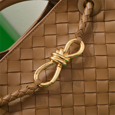 BV Small Andiamo Top handle bag Lambskin Leather Cognac