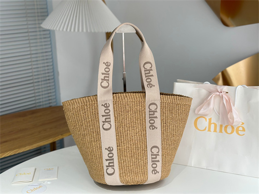 Chloe Large Woody Tote Bag In Nature Fibers