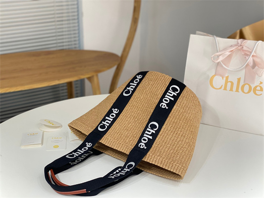 Chloe Large Woody Tote Bag In Nature Fibers