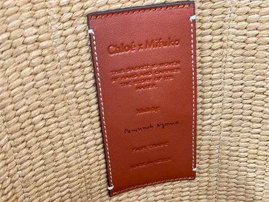 Chloe Large Woody Tote Bag In Nature Fibers