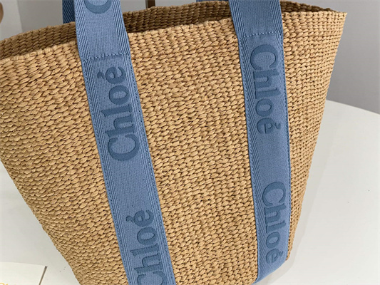 Chloe Large Woody Tote Bag In Nature Fibers