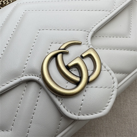 Gucci GG MARMONT Mini Bag With Card Case White/Black 751526