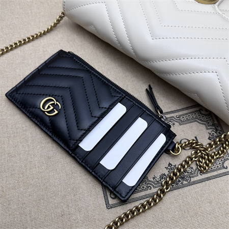 Gucci GG MARMONT Mini Bag With Card Case White/Black 751526