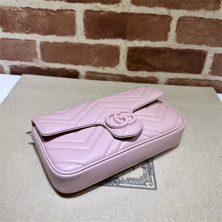 Gucci GG MARMONT Mini Bag With Card Case Pink/White 751526