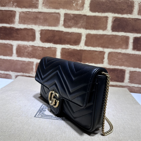 Gucci GG MARMONT Mini Bag With Card Case Black/White 751526