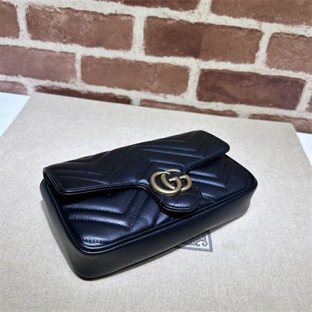 Gucci GG MARMONT Mini Bag With Card Case Black/White 751526