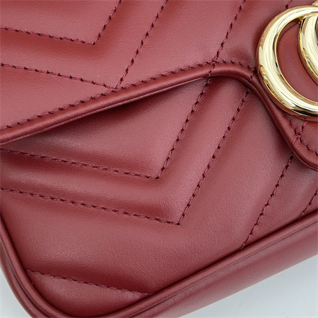 Gucci GG MARMONT Mini Bag With Card Case Burgundy/White 751526
