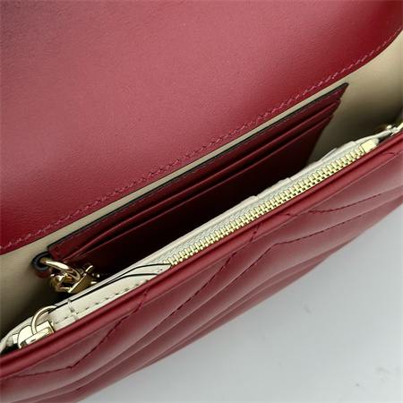 Gucci GG MARMONT Mini Bag With Card Case Burgundy/White 751526
