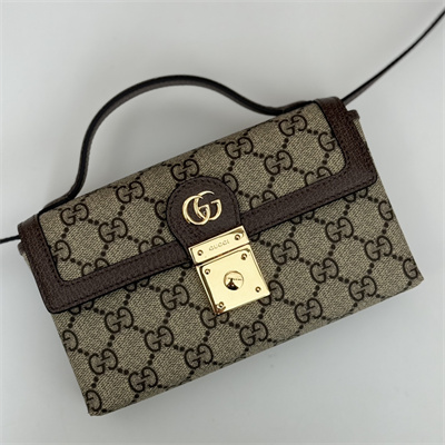 Gu.cci Ophidia Mini Bag Beige and ebony GG Supreme canvas 772314