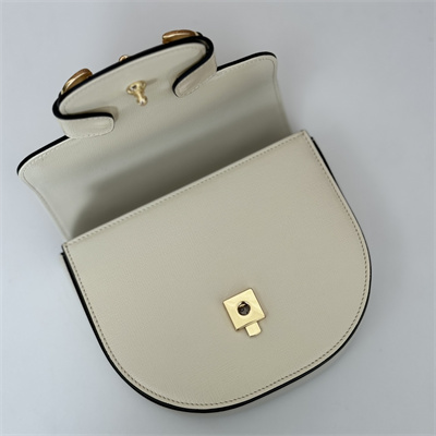 Gu.cci Horsebit 1955 Mini Top Handle Bag White Leather 781387