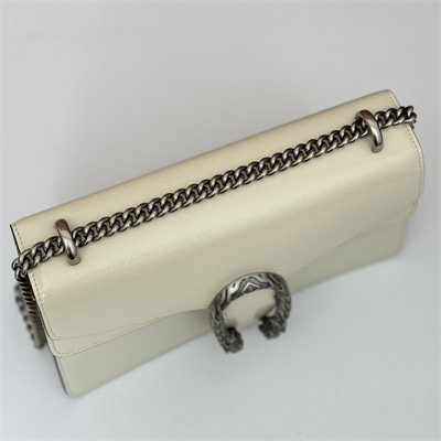 Gu.cci Dionysus Small Shoulder Bag White Patent Leather 795005