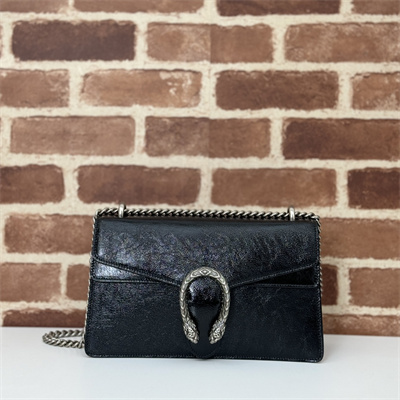 Gu.cci Dionysus Small Shoulder Bag Black Patent Leather 795005