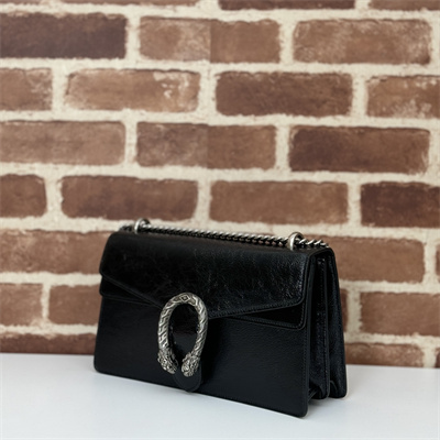 Gu.cci Dionysus Small Shoulder Bag Black Patent Leather 795005