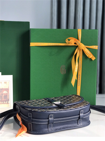 Belvedere PM Bag Goyardine Canvas & Decize Taurillon Leather Navy Blue