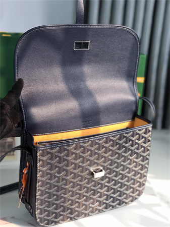 Belvedere MM Bag Goyardine Canvas & Decize Taurillon Leather Navy Blue