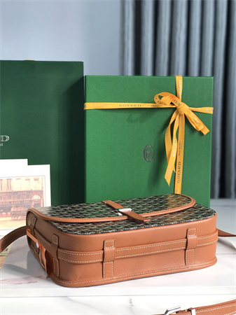 Belvedere MM Bag Goyardine Canvas & Decize Taurillon Leather Black-Tan