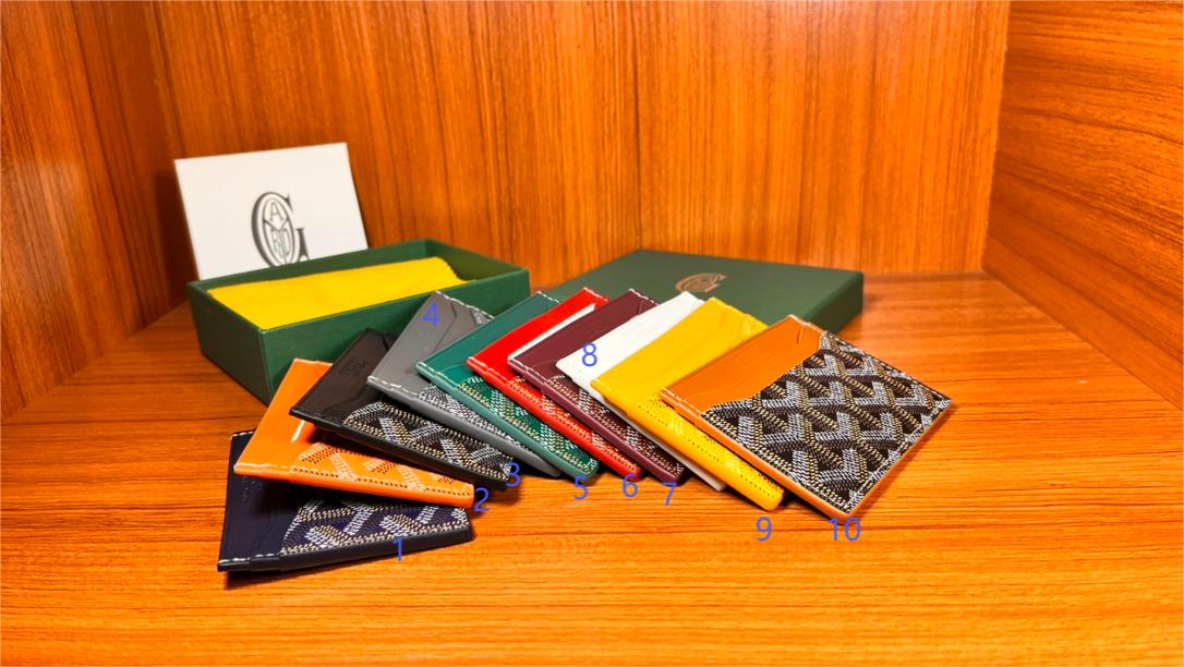 Saint-Sulpice Card Wallet Goyardine Canvas & Vauzelles Leather Ten Colors
