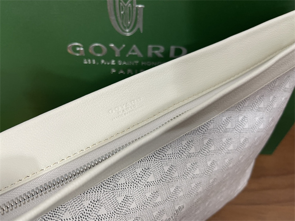 CONTI POUCH Goyardine Canvas&Chevroches Calfskin White
