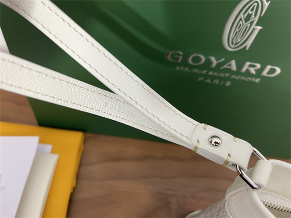 CONTI POUCH Goyardine Canvas&Chevroches Calfskin White