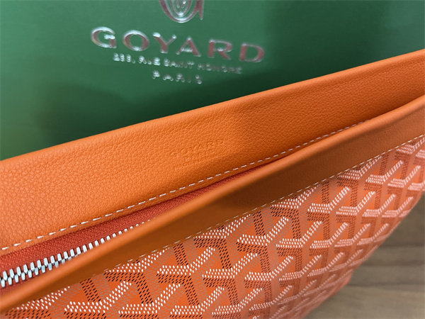 CONTI POUCH Goyardine Canvas&Chevroches Calfskin Orange