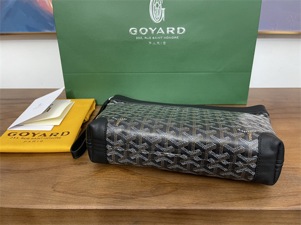 CONTI POUCH Goyardine Canvas&Chevroches Calfskin Black