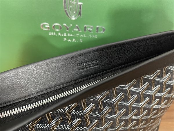 CONTI POUCH Goyardine Canvas&Chevroches Calfskin Black