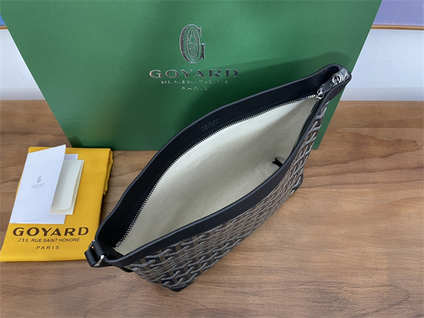 CONTI POUCH Goyardine Canvas&Chevroches Calfskin Black