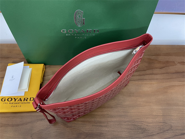 CONTI POUCH Goyardine Canvas&Chevroches Calfskin Red