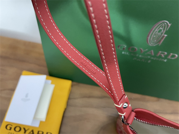 CONTI POUCH Goyardine Canvas&Chevroches Calfskin Red