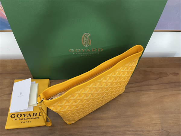 CONTI POUCH Goyardine Canvas&Chevroches Calfskin Yellow