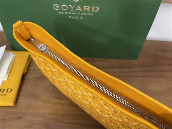 CONTI POUCH Goyardine Canvas&Chevroches Calfskin Yellow