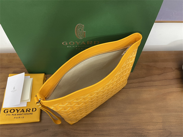 CONTI POUCH Goyardine Canvas&Chevroches Calfskin Yellow