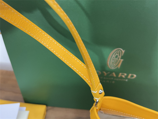 CONTI POUCH Goyardine Canvas&Chevroches Calfskin Yellow