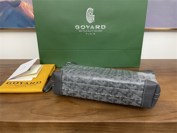 CONTI POUCH Goyardine Canvas&Chevroches Calfskin Grey
