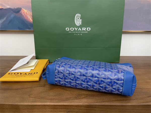 CONTI POUCH Goyardine Canvas&Chevroches Calfskin Sky Blue