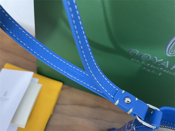 CONTI POUCH Goyardine Canvas&Chevroches Calfskin Sky Blue