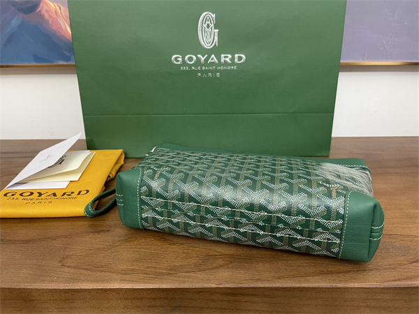 CONTI POUCH Goyardine Canvas&Chevroches Calfskin Green