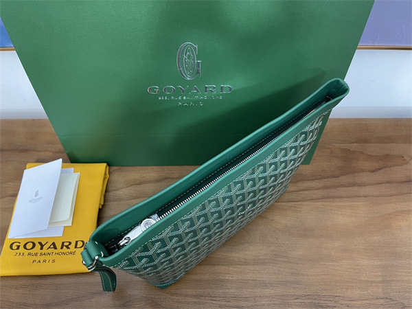 CONTI POUCH Goyardine Canvas&Chevroches Calfskin Green
