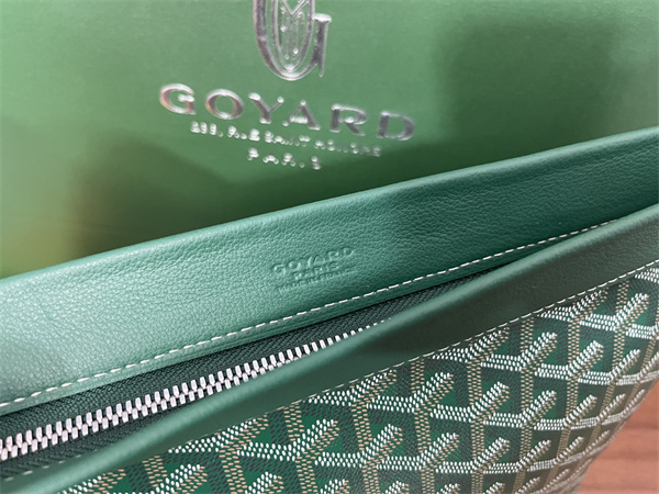 CONTI POUCH Goyardine Canvas&Chevroches Calfskin Green