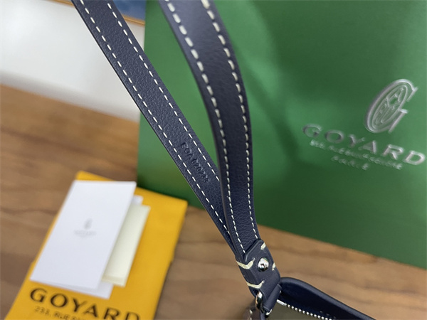 CONTI POUCH Goyardine Canvas&Chevroches Calfskin Navy Blue