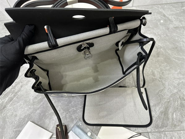 Her.mes Herbag 31 Canvas and Calfskin With Printing