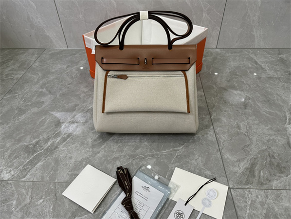 Her.mes Herbag 31 Canvas and Calfskin With Printing